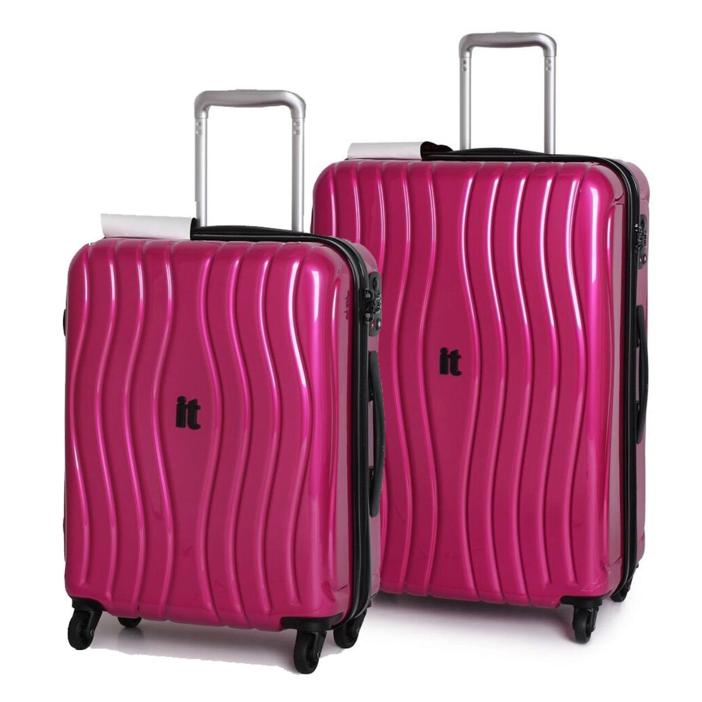 IT Luggage DOPPLER Hard Shell Suitcase 2Pc Trolley Case Set TSA Lock