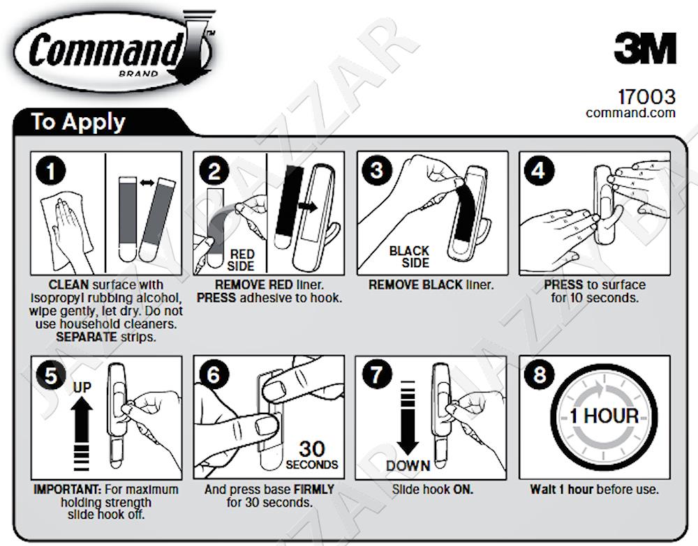 3M Command Hooks 18 Utility Adhesive Removable Plastic ...