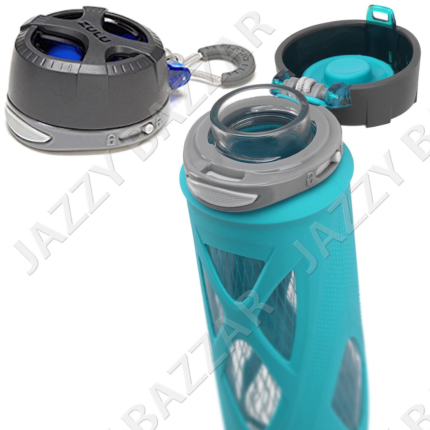 Glass Water Bottle 2 ZULU Drinking Drink Bottles Sports Eco 590ml BPA