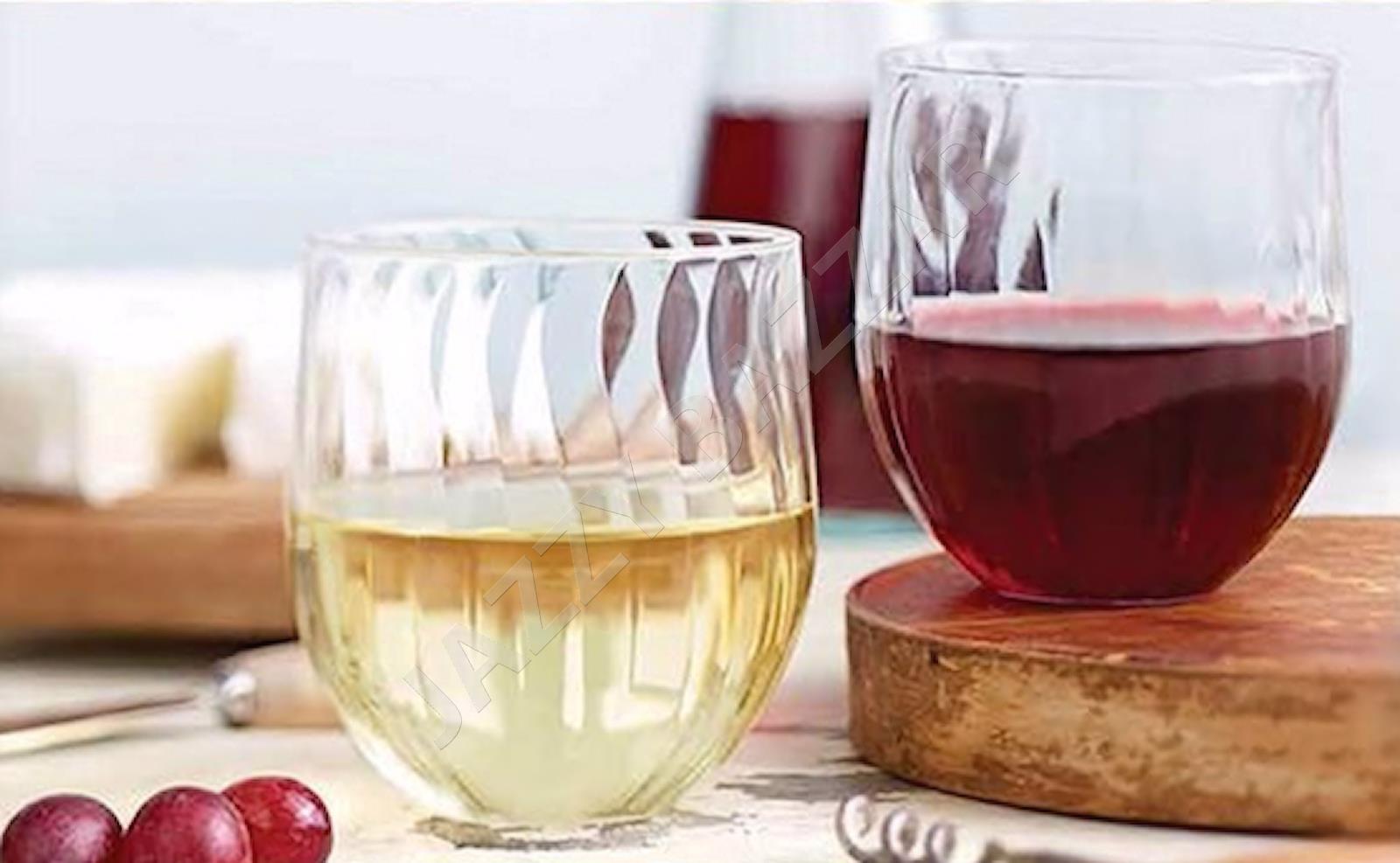 Stemless Plastic Cut Crystal Disposable Wine Glasses 24 Pack