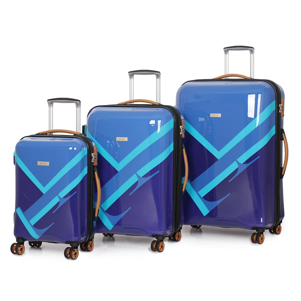 ELLE Luggage RESILIENT Hard Shell Case Trolley Suitcase Set Carry On