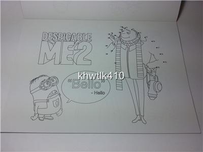 Unused Minion Despicable Me 2 children artwork connect dots coloring ...
