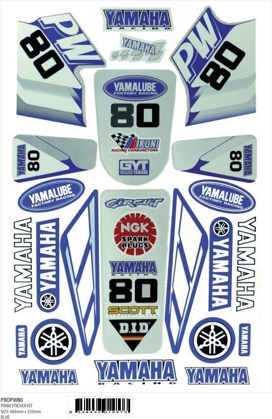 NEW PeeWee 80 YAMAHA PW80 STICKER DECAL KIT MOTORCROSS DIRTBIKE