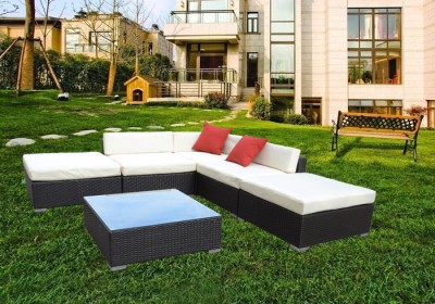 Outdoor Rattan Patio Furniture on Set 6 Piece Wicker Sectional Stylish Patio Garden Furniture   Ebay