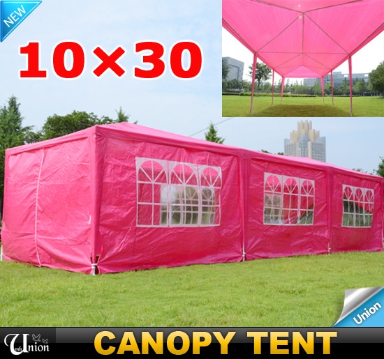 Outdoor 10x30 Gazebo Wedding Canopy Party Tent Pink With 8 Walls SV