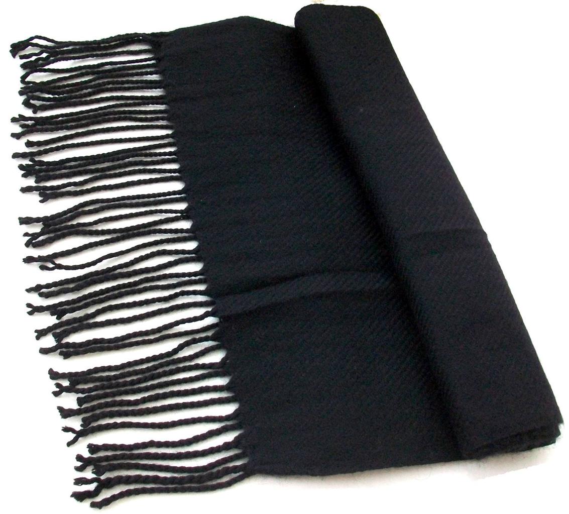Men S Winter Scarf Solid Black Soft Warm Mans Scarves Muffler Ebay