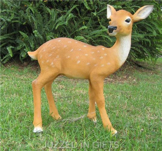 doe and fawn garden statue