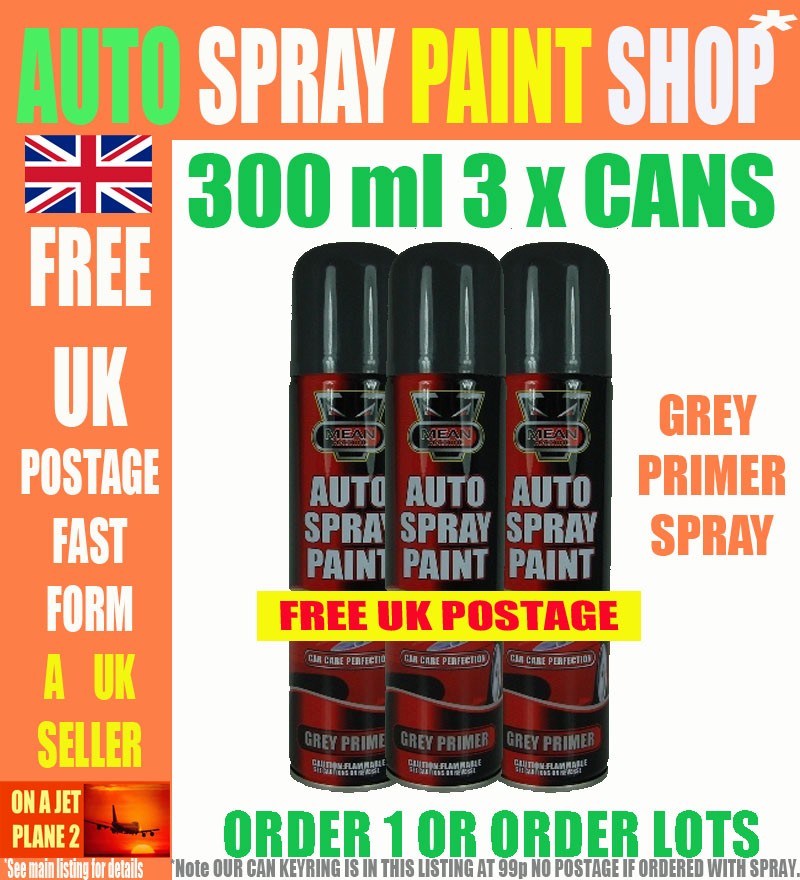 C AUTO SPRAY PAINT GREY PRIMER 300ml can aerosol CAR REPAIR SCRATCH