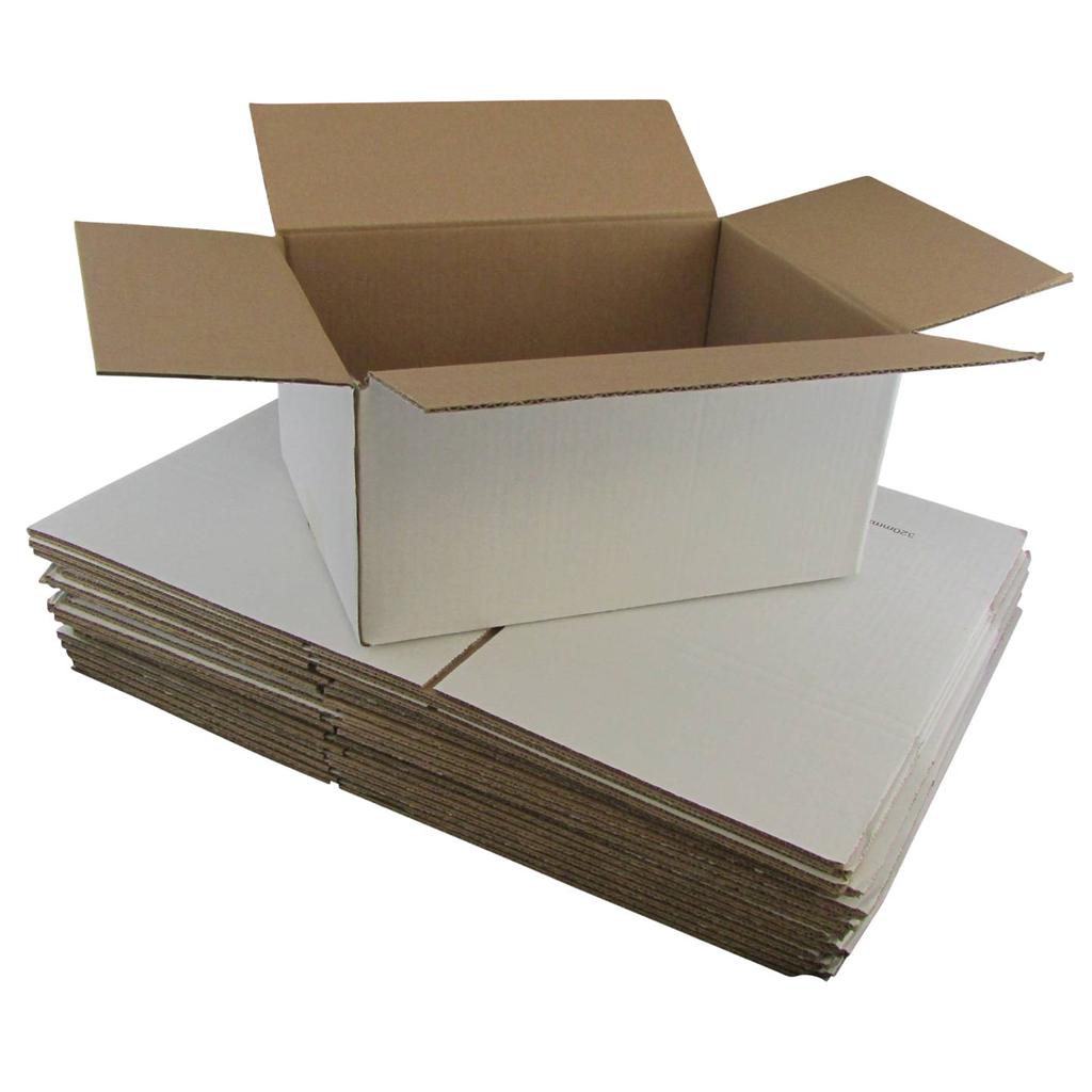 20 X WHITE Cardboard Boxes 320x240x160mm White Packaging Carton