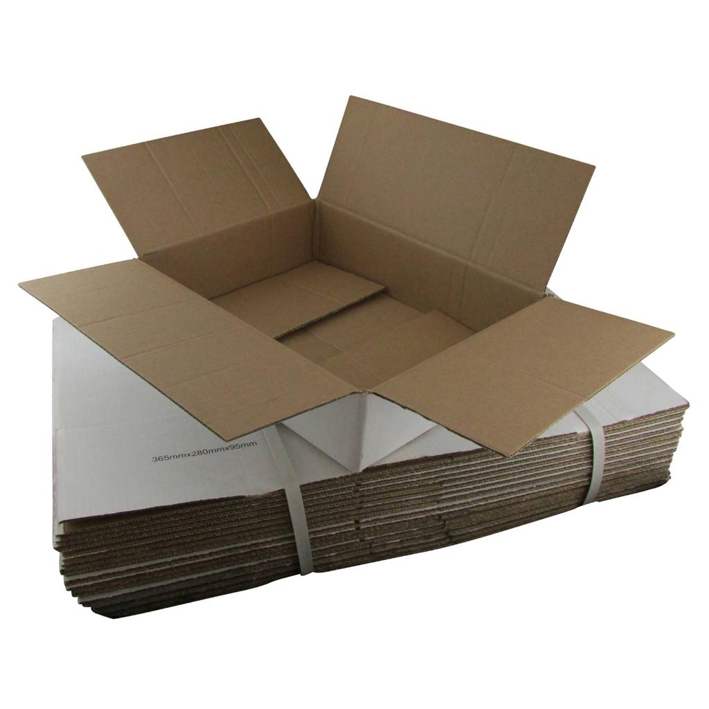 100 x White Cardboard Boxes 365x280x95mm White Packaging Carton