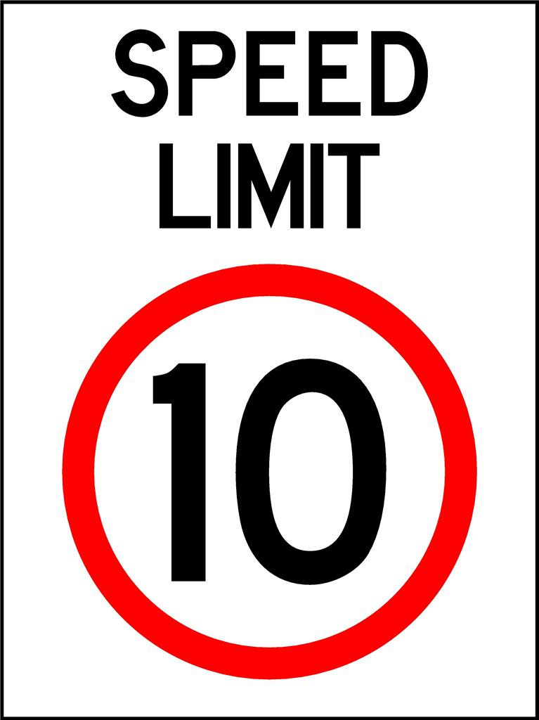 2 Signs Speed Limit 10km H 300 X 200mm Safety Traffic Sign EBay