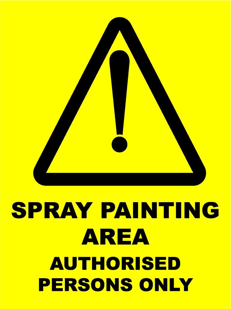 (2 SIGNS) SPRAY PAINTING AREA AUTHORISED PERSONS ONLY SIGN 300X200 WARNING SIGN - Picture 1 of 1