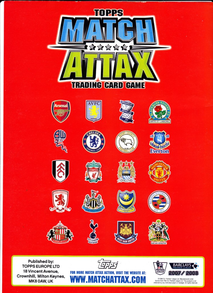 MATCH ATTAX 07 08-PICK YOUR OWN STAR PLAYER CARD-ARSENAL TO MAN CITY-FREE P+P