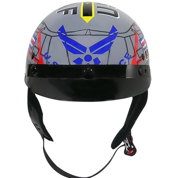 Outlaw Glossy Motorcycle Half Helmet with USAirForce Graphics size L