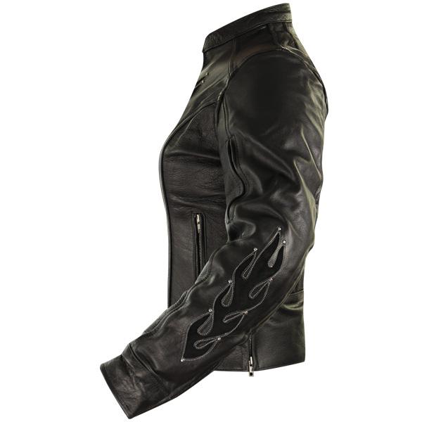 Xelement Womens Armored Leather Motorcycle Jacket with Flame Accents size 3XL eBay