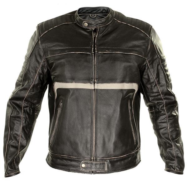 Xelement Men's Charcoal Dark Brown Leather Armored Motorcycle Jacket
