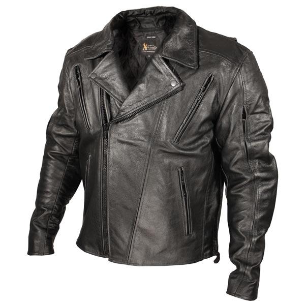 Xelement Armored Mens Black Classic Rider Blackout Leather ...