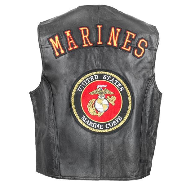 Mens U.S. Marines Leather Vest Officially Licensed Product size S eBay