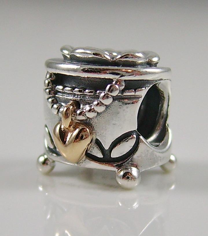 Authentic Genuine Pandora Silver 14k Gold Pandora's Box Charm Bead eBay