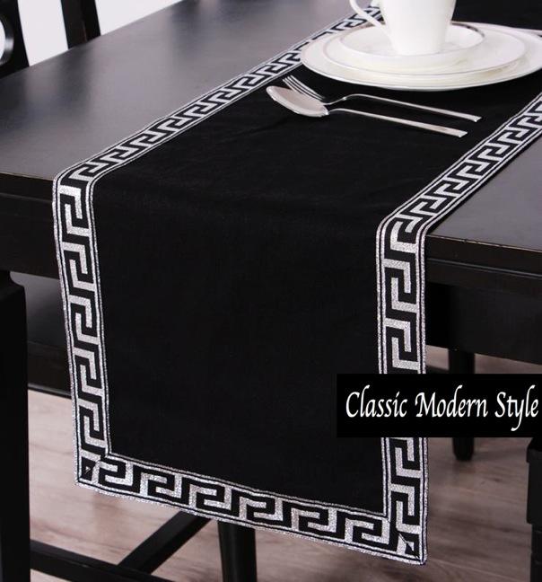 Linen Table Runner Versace Meduse Design Table Cloth Home Decor eBay