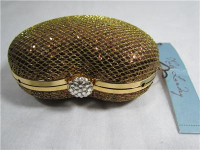 Bronze Evening Clutch on New Kate Landry Bronze Glitter Heart Hard Case Clutch Mini Evening Bag