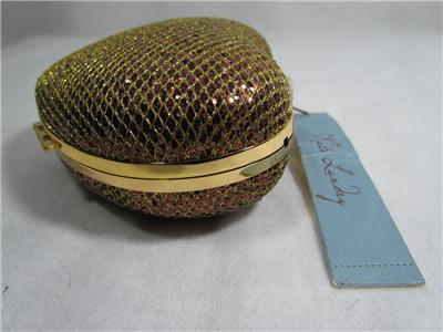 Bronze Evening Clutch on New Kate Landry Bronze Glitter Heart Hard Case Clutch Mini Evening Bag