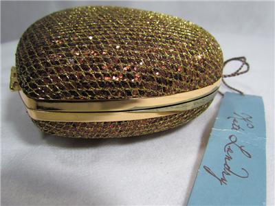 Bronze Evening Clutch on New Kate Landry Bronze Glitter Heart Hard Case Clutch Mini Evening Bag