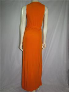 ... REPUBLIC ORANGE SLEEVELESS PATIO MAXI DRESS SZ SMALL , PETITE XS , L