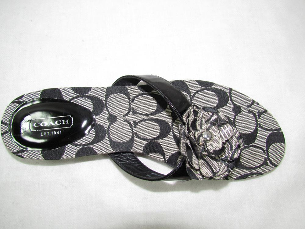 coach flip flops with flower
