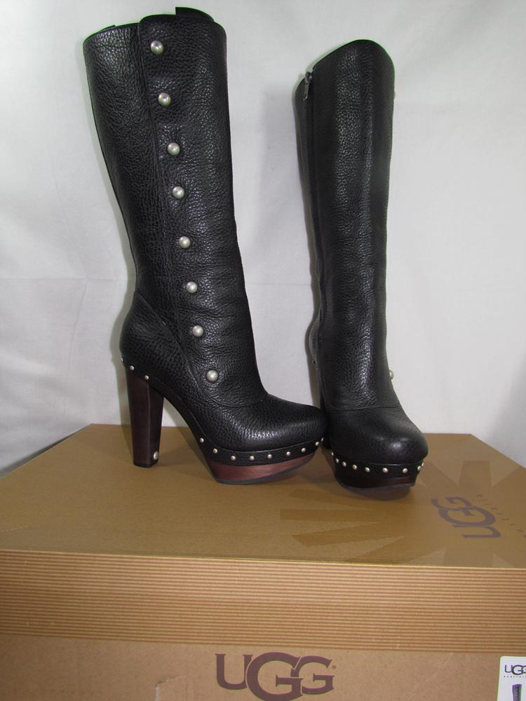 ugg high heel boots black