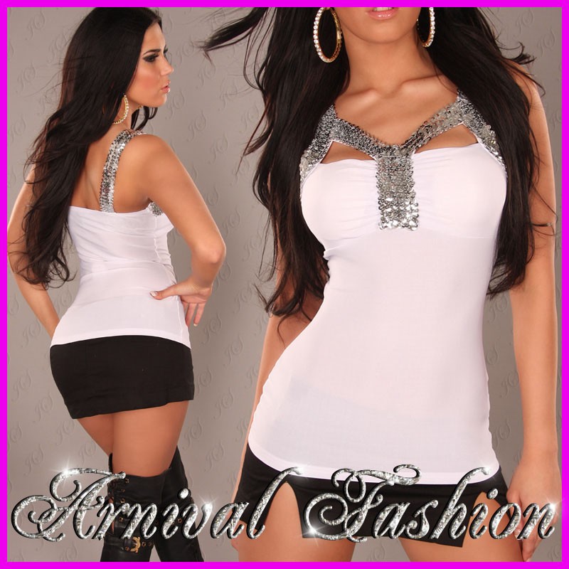 New Sexy Padded Womens Party Tops 6 8 10 Ladies Clubbing Shirts Evening Wear S M Ebay 7553