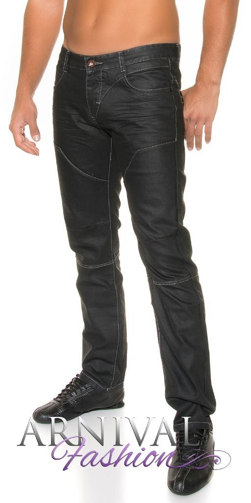 shiny black jeans
