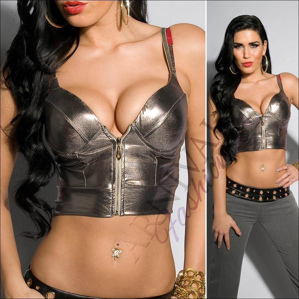 Cropped zip up shirt
