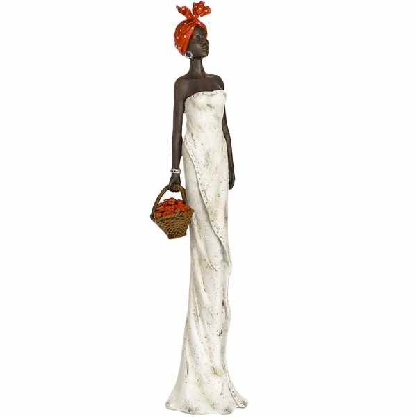 AFRICAN LADY WHITE DRESS ORNAMENT FIGURINE 4 DESIGN'S (1 SUPPLIED