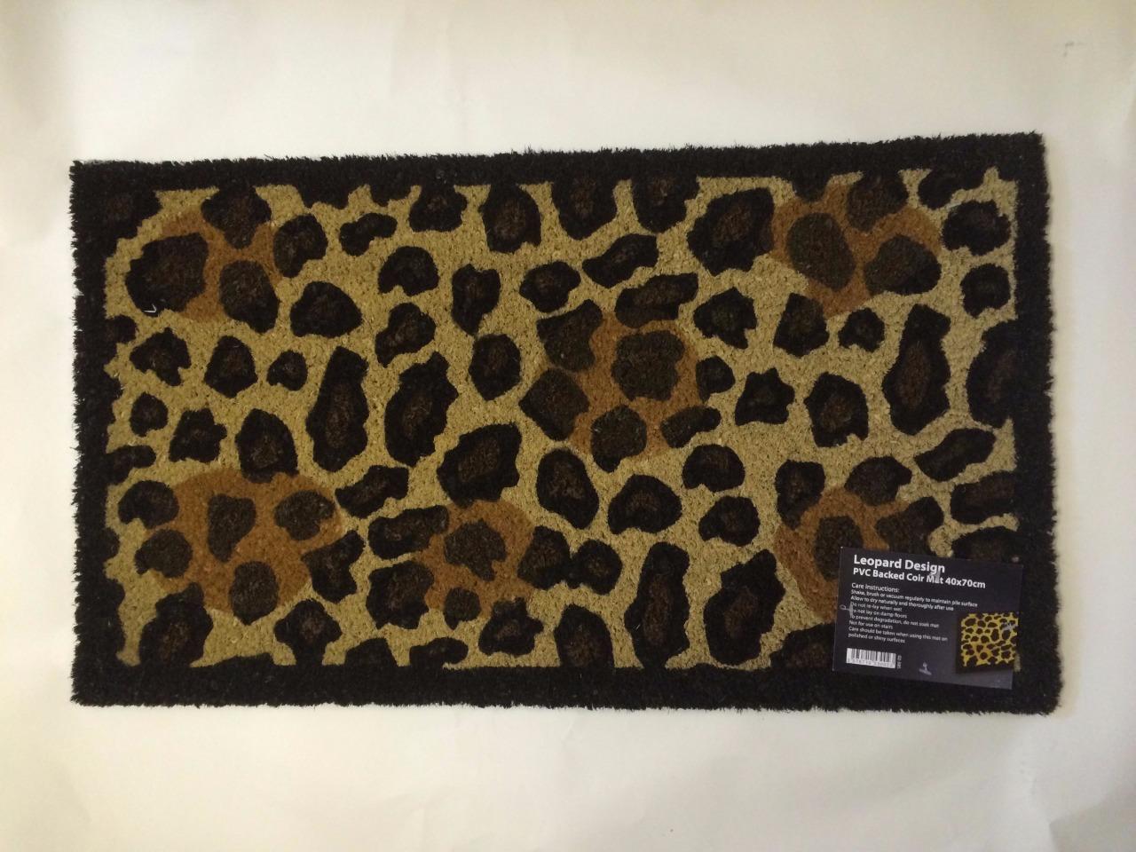 LARGE ZEBRA LEOPARD PAW ANIMAL PRINT ENTRANCE IN/OUT DOOR MAT 100 COIR