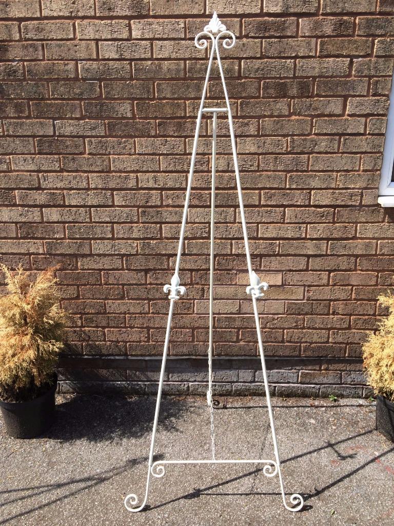 WHITE GOLD BLACK 60"/ 5 FOOT IRON EASEL DISPLAY PICTURE WEDDING MENU