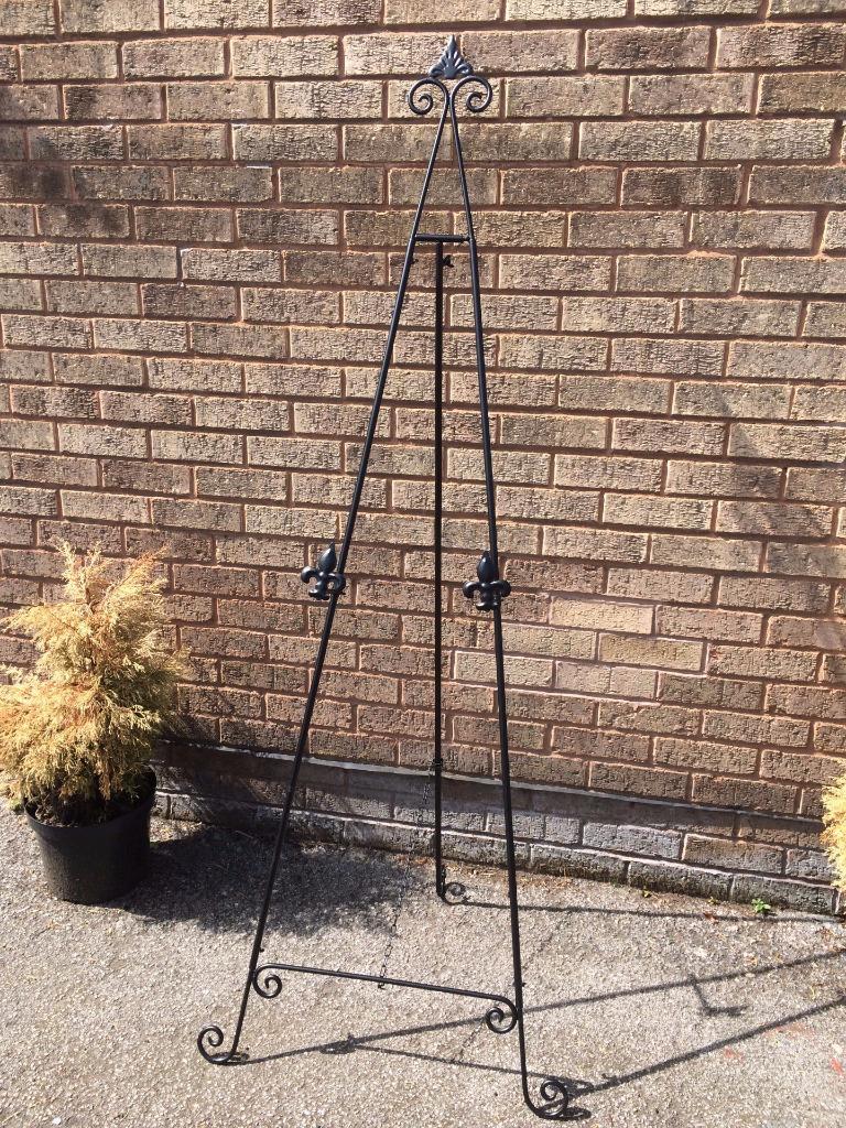 WHITE GOLD BLACK 60"/ 5 FOOT IRON EASEL DISPLAY PICTURE WEDDING MENU