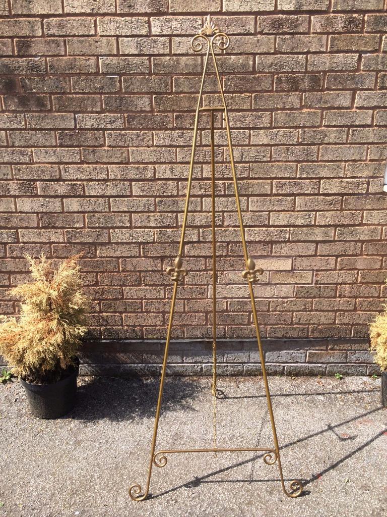 WHITE GOLD BLACK 60"/ 5 FOOT IRON EASEL DISPLAY PICTURE WEDDING MENU