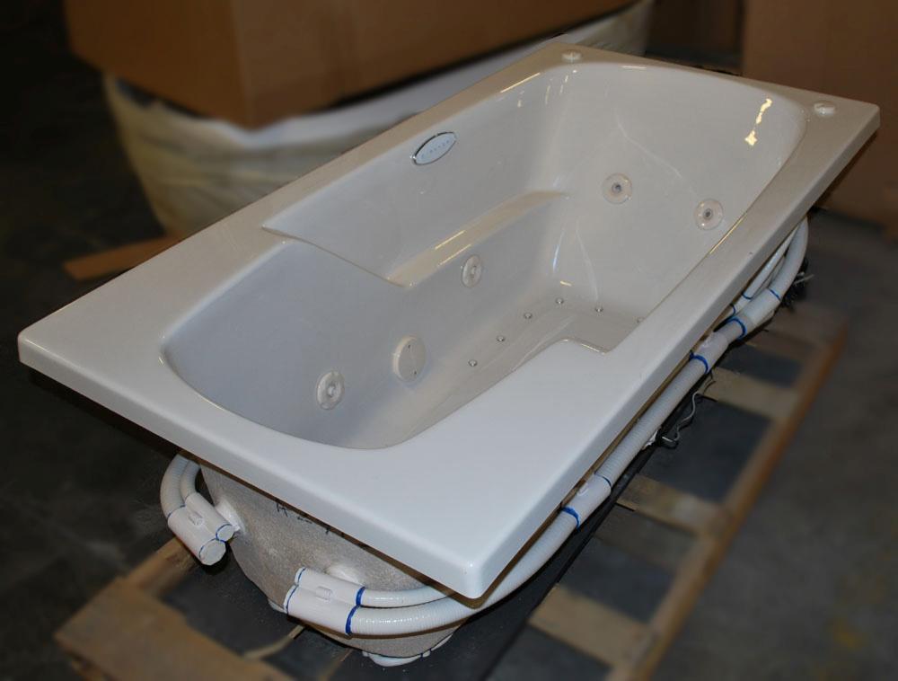 32"x60" DROPIN DUAL JETTED BATHTUB 8 WATER / 22 AIR JETS WHITE