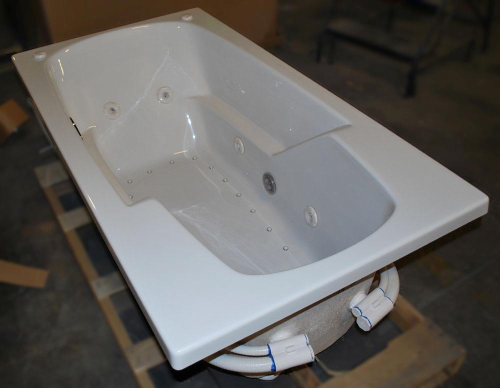 32"x60" DROPIN DUAL JETTED BATHTUB 8 WATER / 22 AIR JETS WHITE