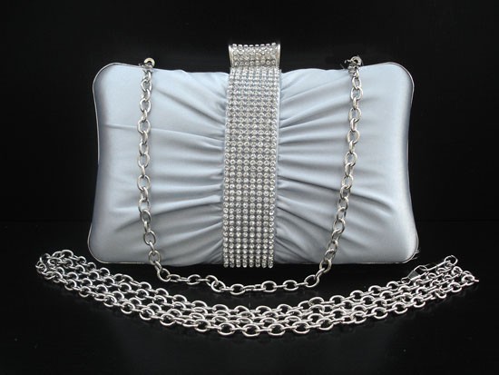 silver jewelled clutch bag