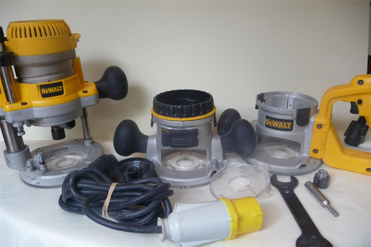 DEWALT ROUTER DW618 SYSTEM + 3 INTERCHANGEABLE BASES + ACSESORIES+ CASE