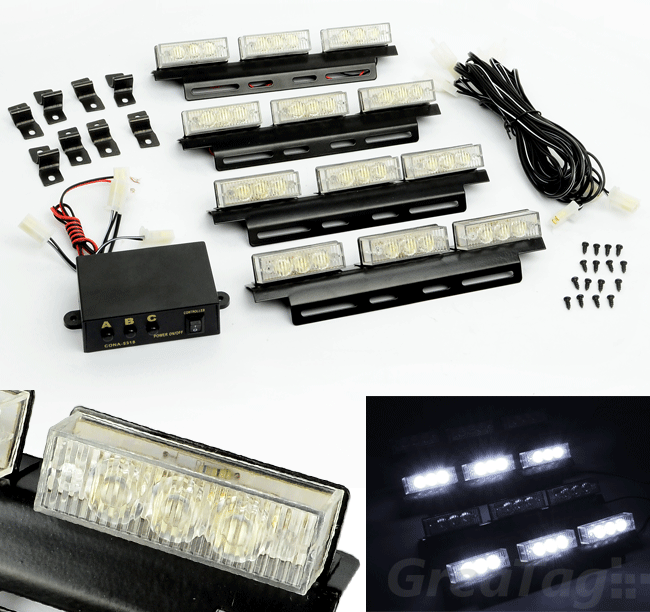 36 LED FLASH STROBE DASH GRILLE 3 MODELS FLASHING LIGHT FOR CARS SUVS