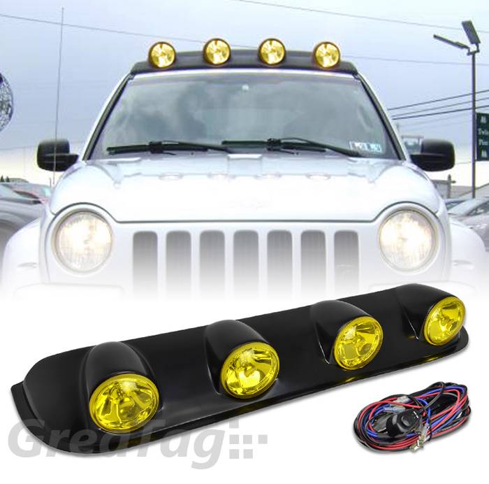ROOF TOP 4x4 OFFROAD SUV/TRUCK YELLOW FOG LIGHTS BAR W/BULBS RUNNING