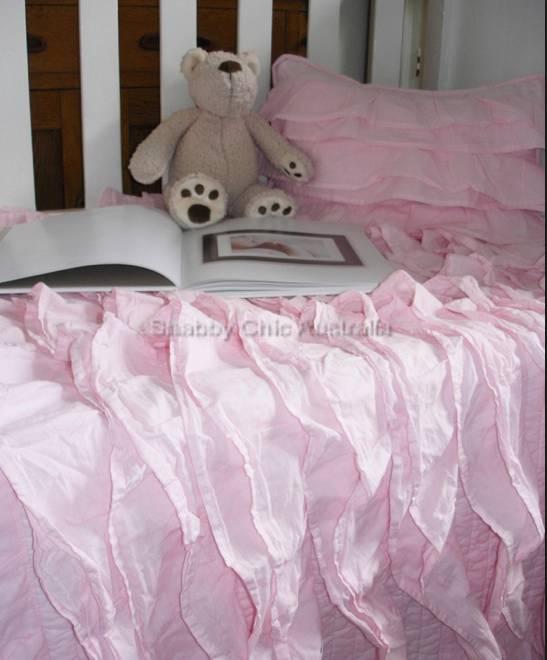 cot crib bedding quilt set shabby petticoat chic pink cot crib bedding quilt set shabby petticoat chic pink