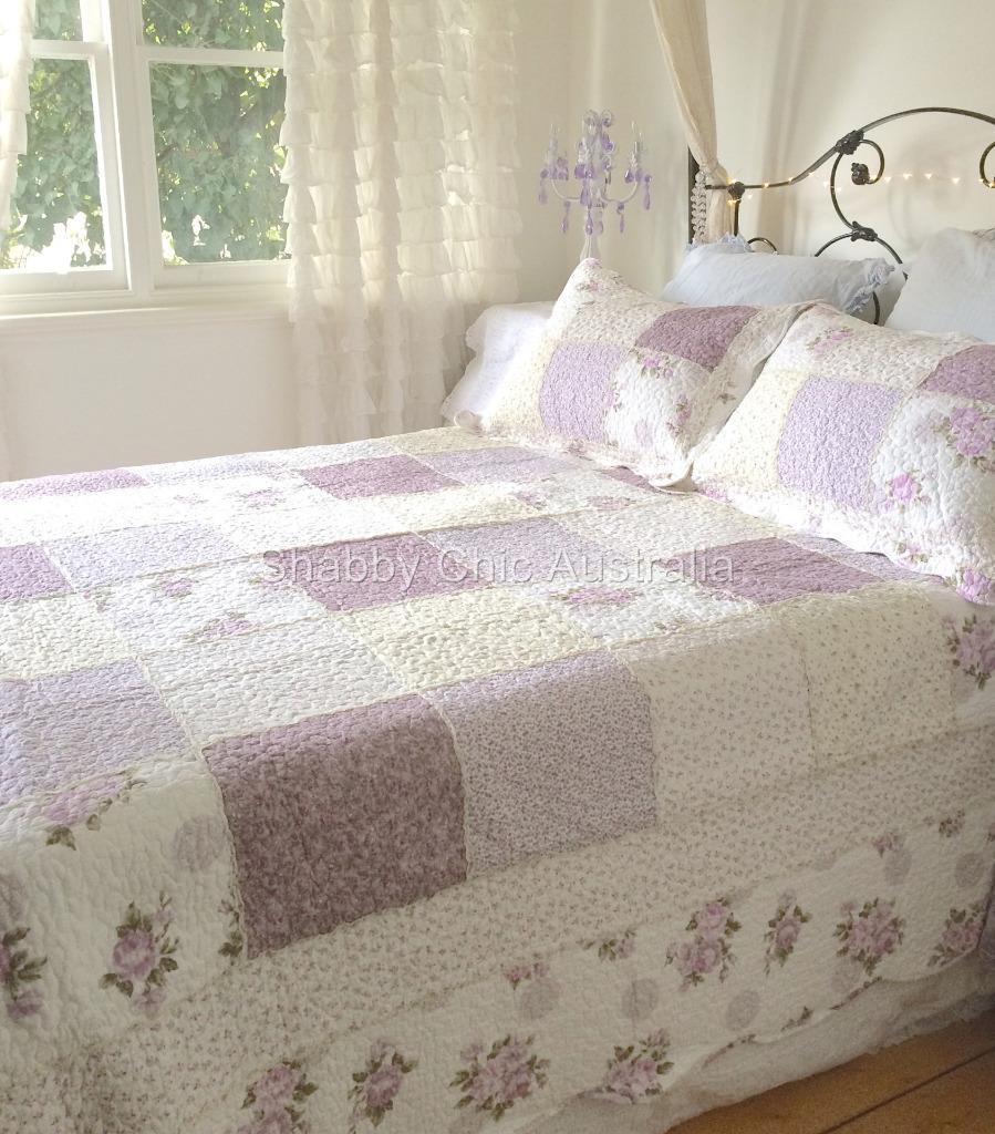 King Bed Country Lavender Shabby Rag & Roses Chic