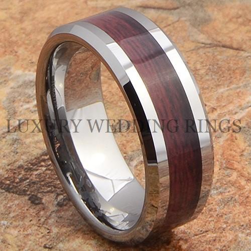 Tungsten Mens Ring Wood Wedding Band Bridal Jewelry Titanium Color Size 6-13 in Jewelry & Watches, Men's Jewelry, Rings | eBay