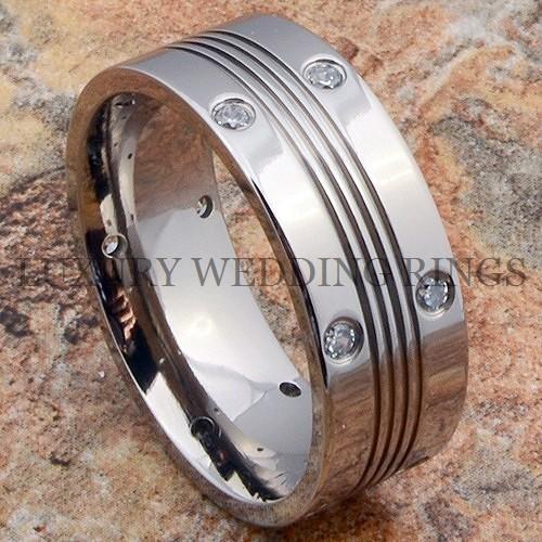 Titanium-Ring-Mens-Wedding-Band-Diamonds-Simulated-Bridal-Jewelry-Size ... Titanium-Ring-Mens-Wedding-Band-Diamonds-Simulated-Bridal-Jewelry-Size ...