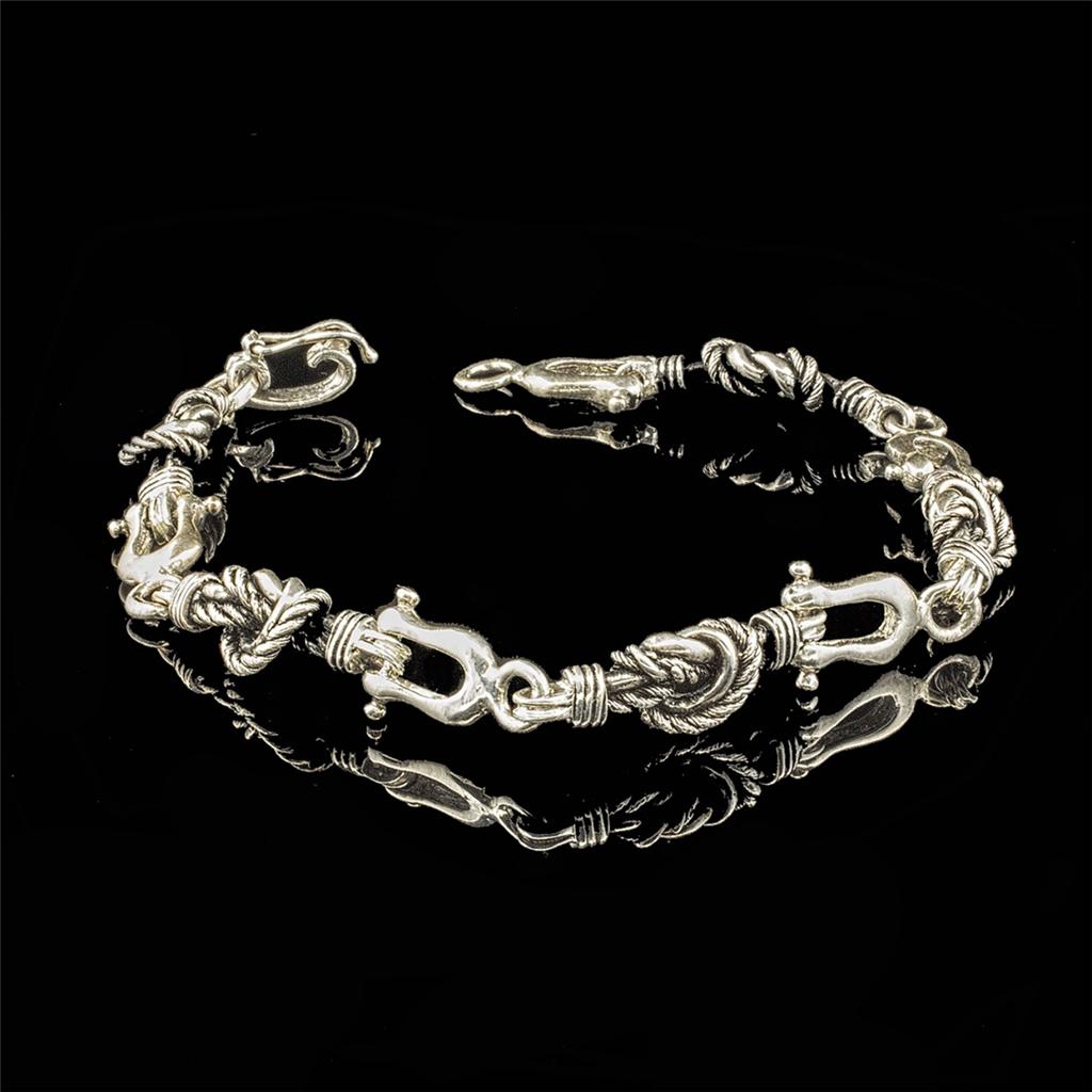 Yachtsmans Shackle & Knot Sailors Chain Bracelet Sterling Silver eBay