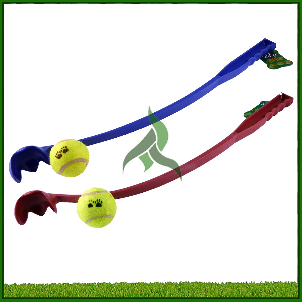 NEW DOG TENNIS RUBBER FETCH BALL LAUNCHER THROWER CHUCKER PET